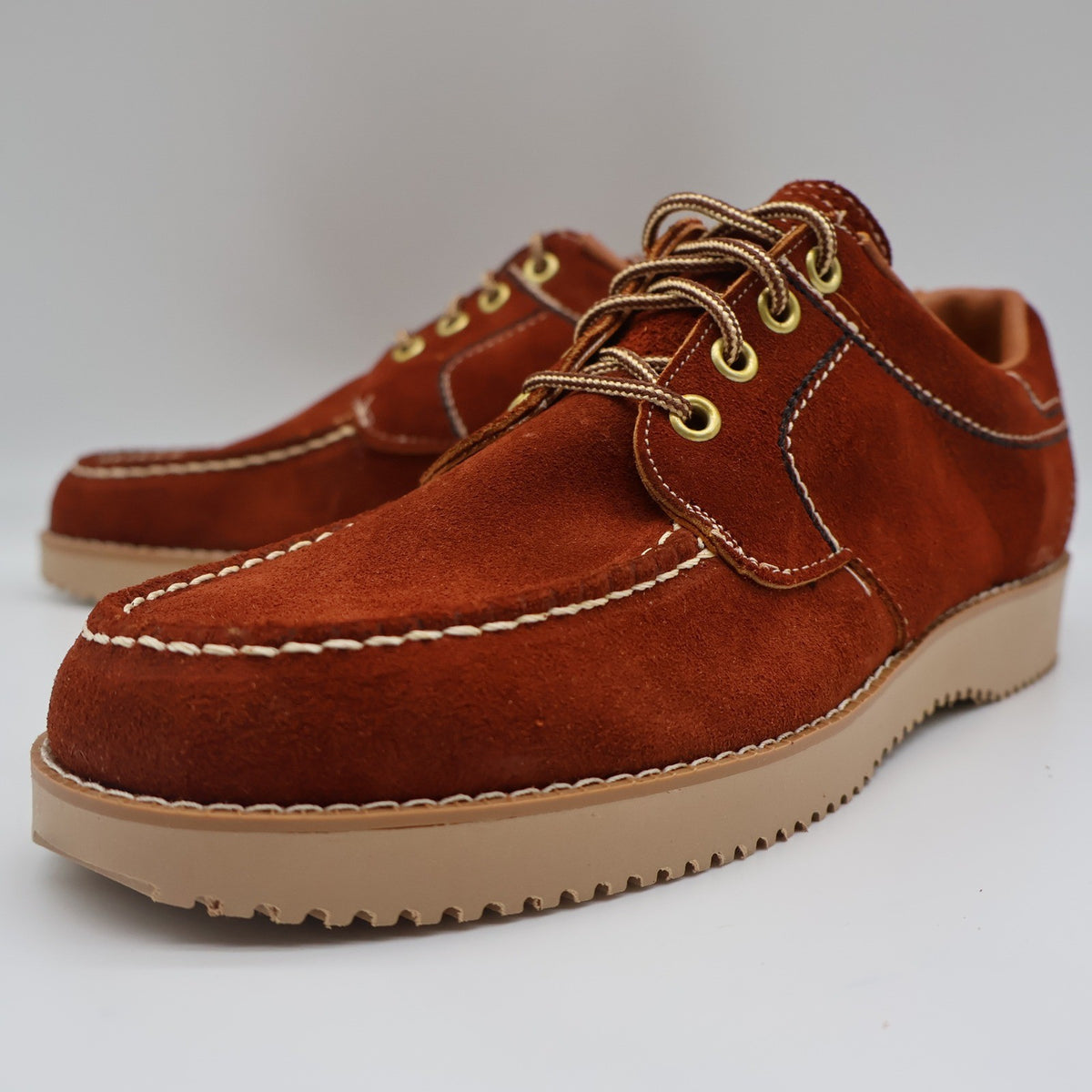 James Pepper Vintage 60s 70s Moc Toe Oxford Shoes Mens 6D Rust Suede Deadstock - take2supply