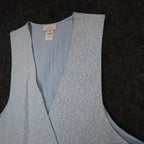 D.K. Gold by Donnkenny Reversible Vest 1X Vintage 90s Blue Floral Cotton NWT - take2supply