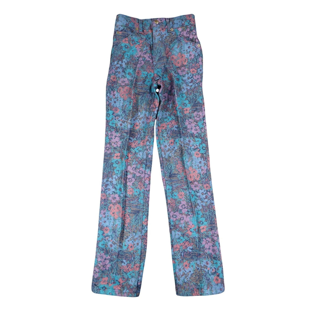 Lee Riders Girls 10 Regular Floral Jeans Straight Leg Blue USA Cotton NOS NWT - take2supply