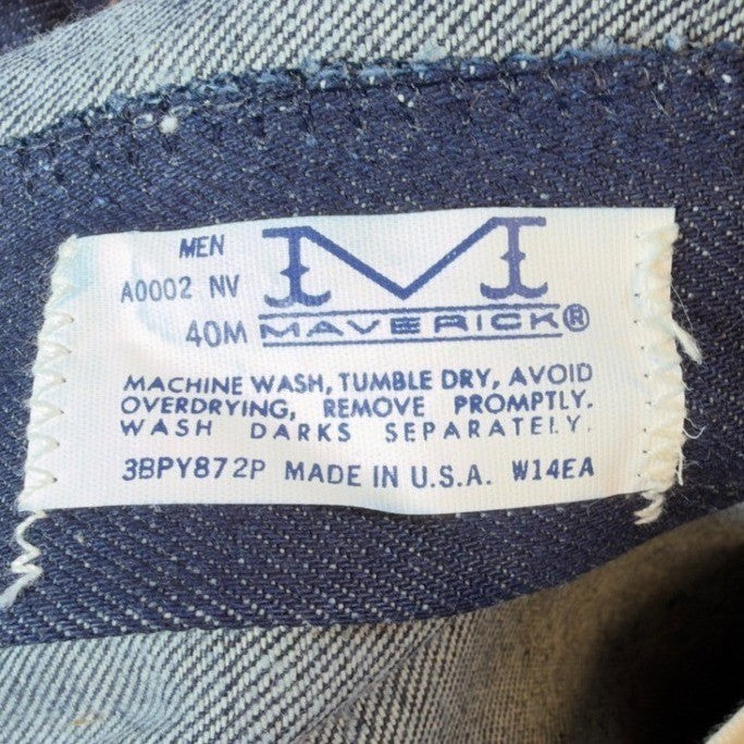 Maverick Vintage 70s Bootcut Jeans Mens 40M Dark Wash Indigo Cotton NWT NOS USA - take2supply