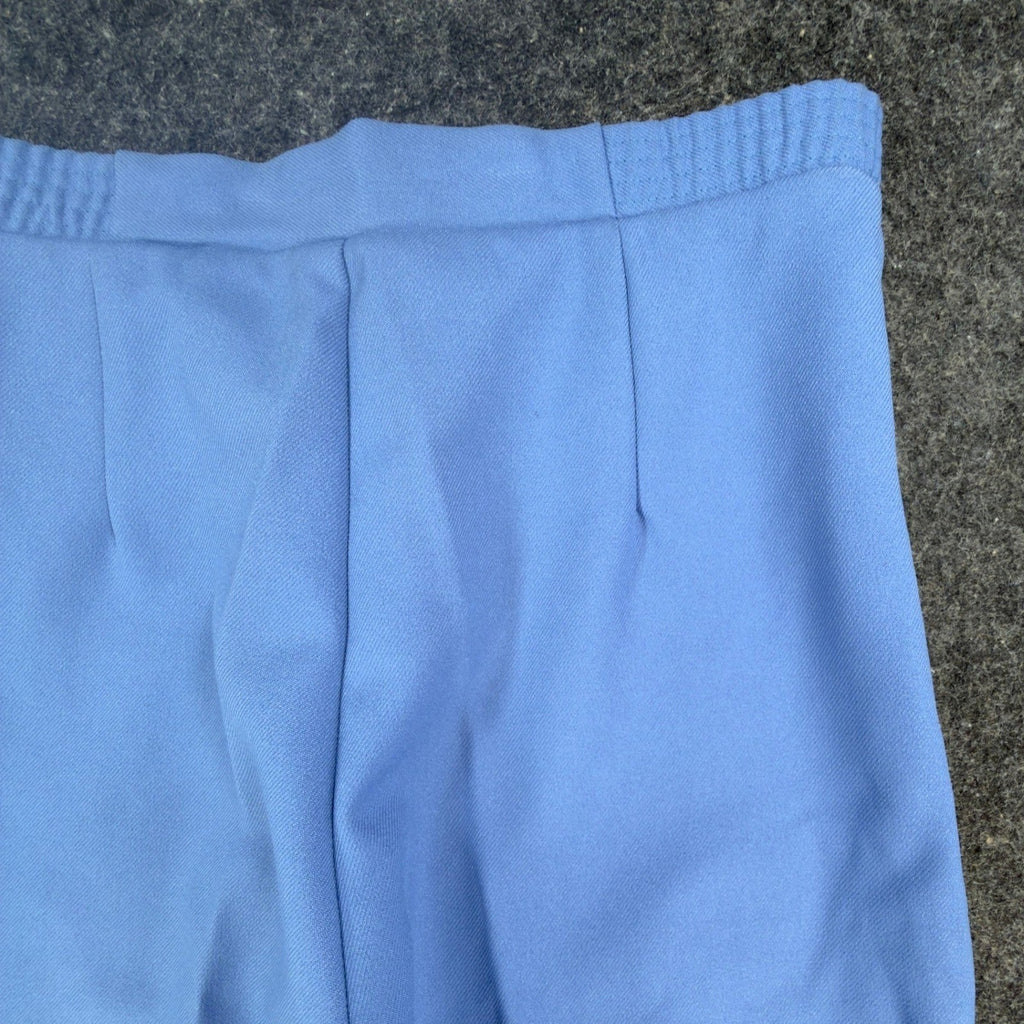 Donnkenny 80s Vintage Slacks Women 10 Blue Poly Visa Stretch High Waist NWT USA - take2supply