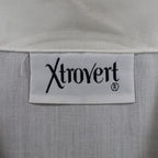 Xtrovert Blouse Womens 10 White Geometric Embroidered Short Sleeve USA NOS NWT - take2supply