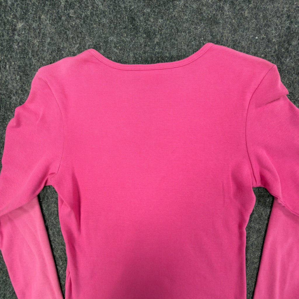 Tommy Hilfiger Y2K Lace Up Top Girls Large Pink Cotton NWT Vintage 2000s - take2supply