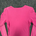 Tommy Hilfiger Y2K Lace Up Top Girls Large Pink Cotton NWT Vintage 2000s - take2supply