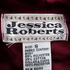 Jessica Roberts Turtleneck Top Womens Size S Vintage 90s Burgundy Cable Velvet - take2supply