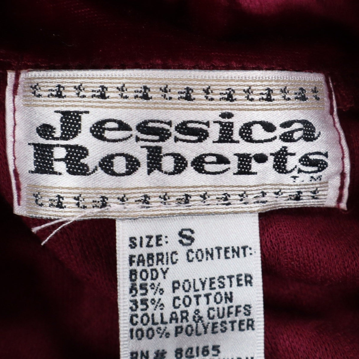 Jessica Roberts Turtleneck Top Womens Size S Vintage 90s Burgundy Cable Velvet - take2supply