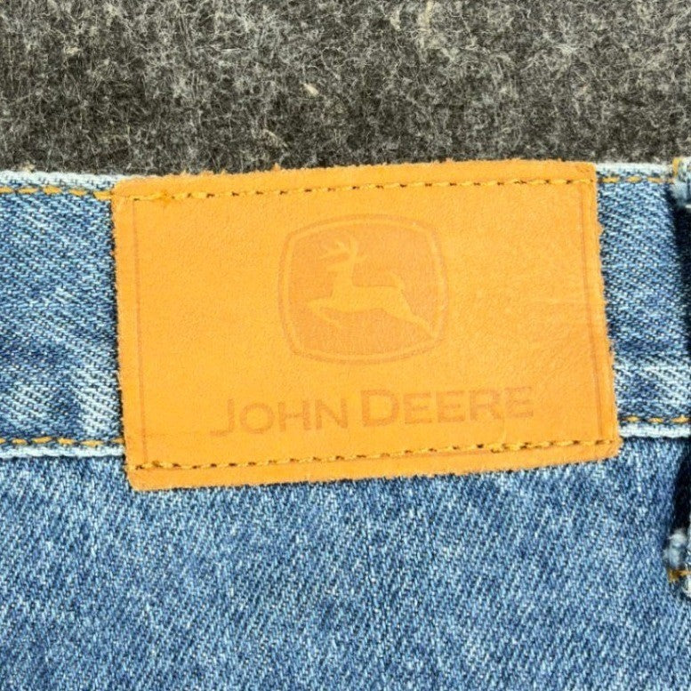 John Deere Y2K Carpenter Denim Shorts Boys 16 Stone Wash Blue NWT Vintage Style - take2supply