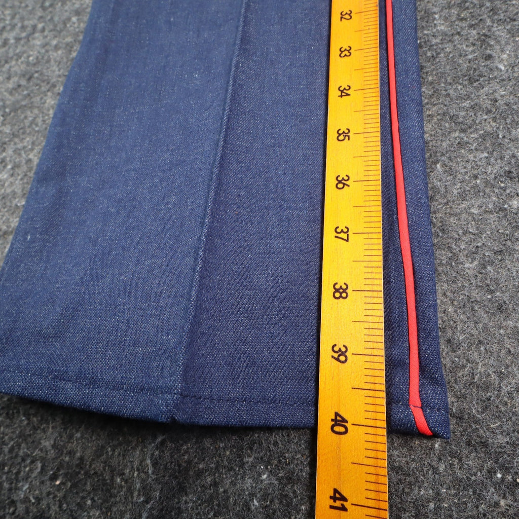 Young Maverick Vintage Girls 12 Blue Red Stripe Flare Jeans NWT - take2supply