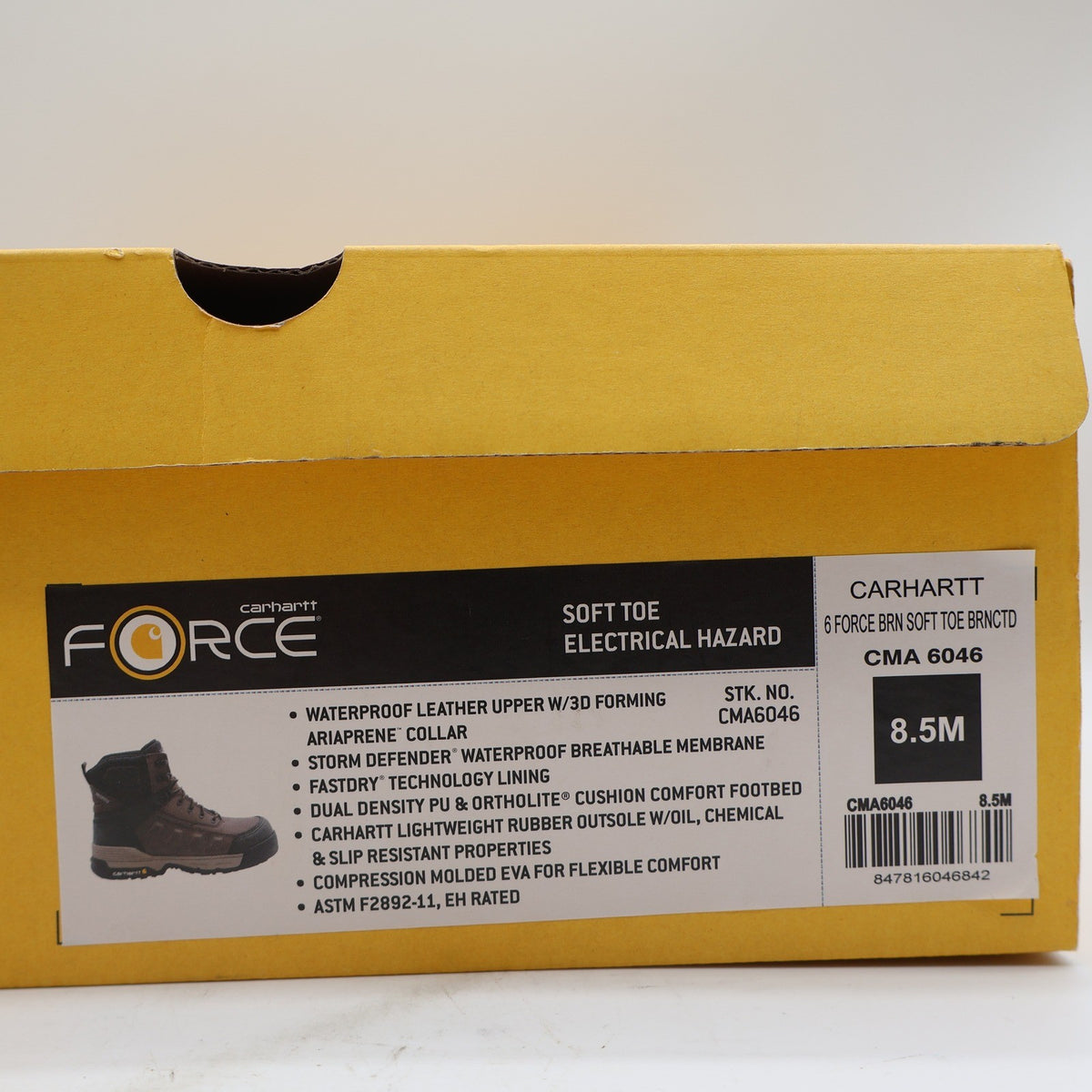 Carhartt Force Work Boots Mens 8.5 Brown Waterproof Leather Soft Toe CMA6046 NEW - take2supply