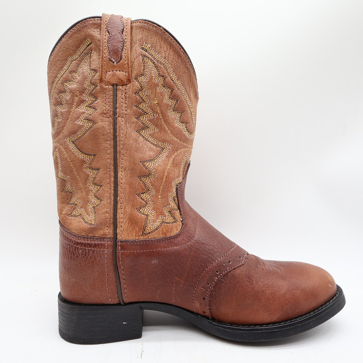 Old West 1936 Western Boots Kids 3.0 Brown Leather NWT - take2supply