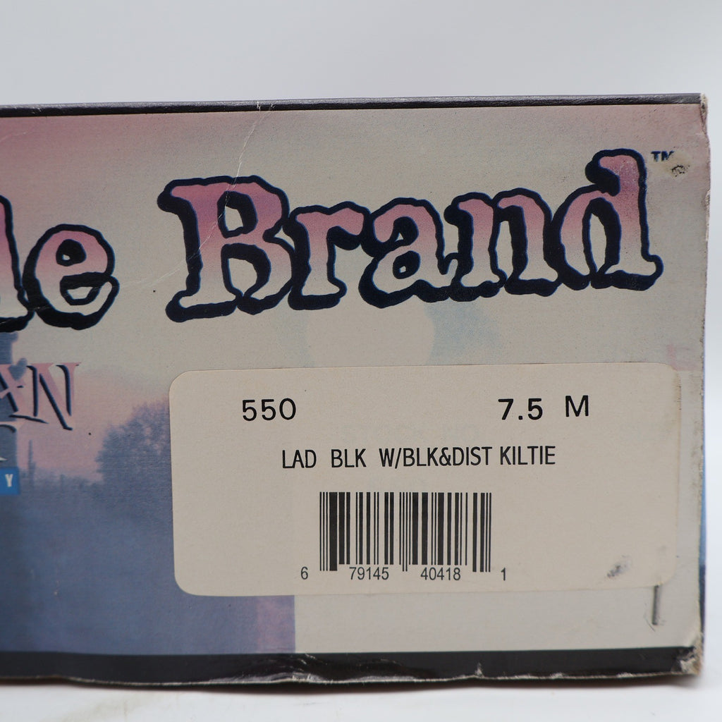 American West Saddle Brand Kiltie Boots Womens 7.5 Black Leather Vintage 2003 - take2supply
