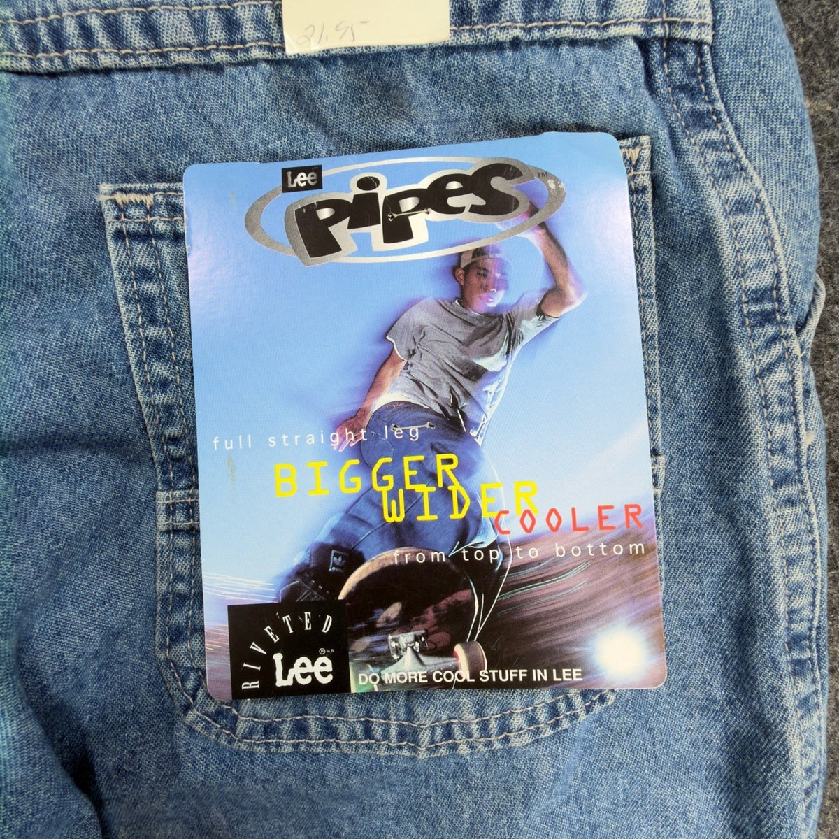 Lee Pipes Vintage 90s Skater Cargo Shorts Boys M Blue Denim NOS Deadstock USA - take2supply