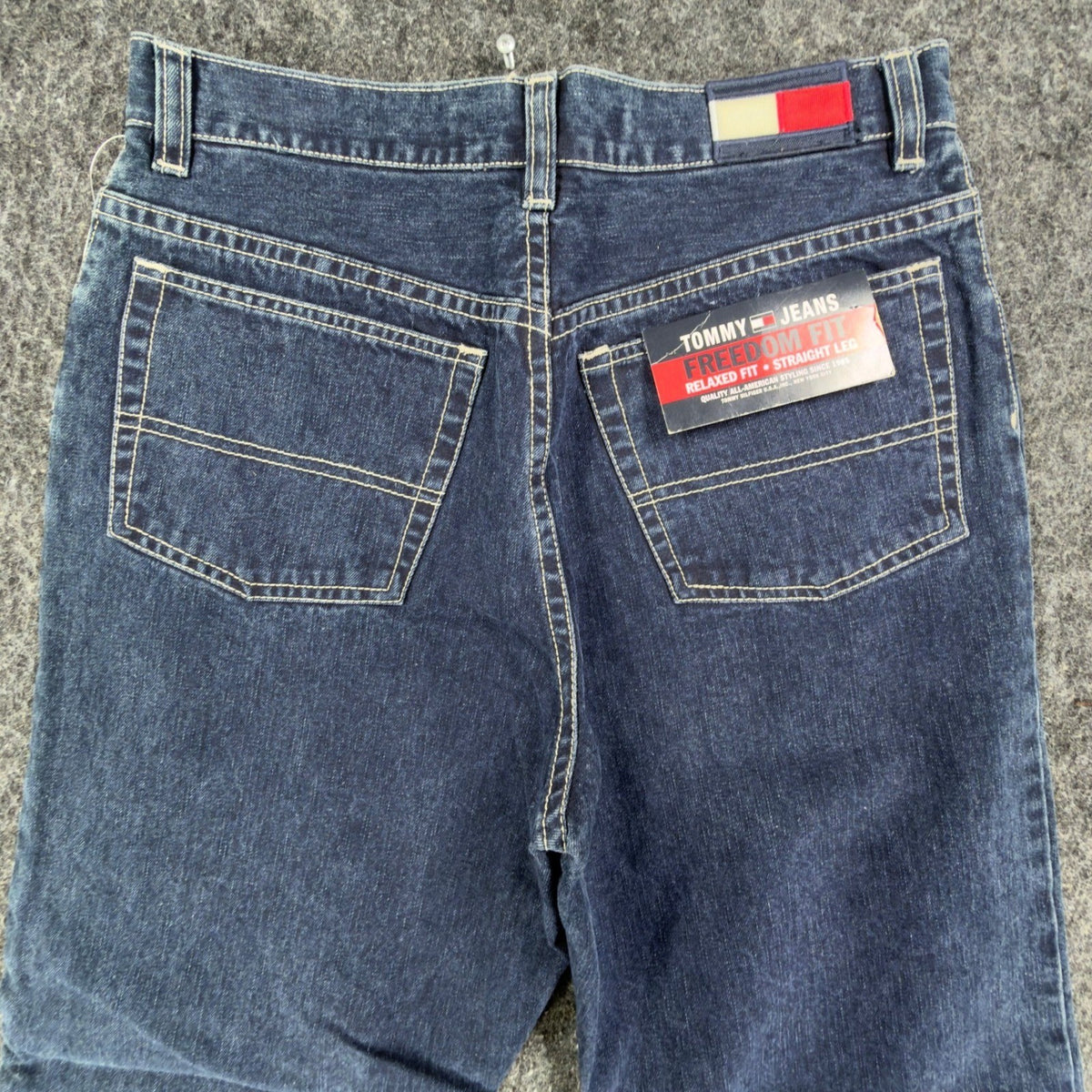 Tommy Hilfiger Y2K Freedom Fit Jeans Boy 20 Blue Cotton NWT Deadstock Baggy - take2supply