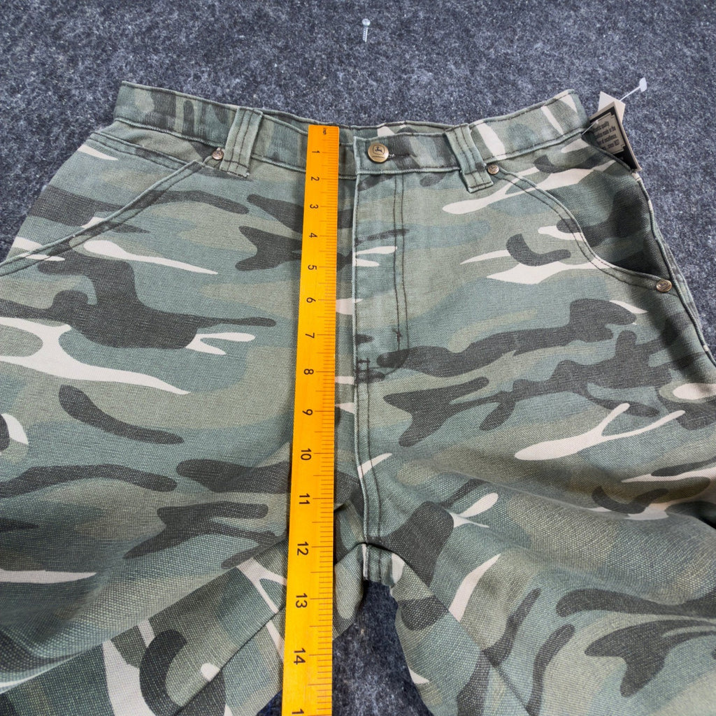 John Deere Carpenter Pants Boys Size 18 Green Camo Print Cotton Canvas NWT - take2supply
