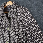 Moka Sport Geometric Box Check Coat Womens Size M Brown Beige Button Up Jacket - take2supply