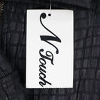 N Touch Jacket Womens 10 Black Textured Puckered Zip Front Mock Neck NWT - take2supply