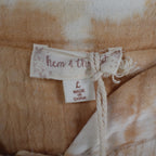 Hem & Thread Womens L Tan Cream Tie Dye Cotton Gauze Snap Bomber Jacket NWT - take2supply