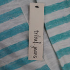 Tribal Jeans Womens S Aqua White Striped Lightweight Hooded Pullover Top NWT - take2supply