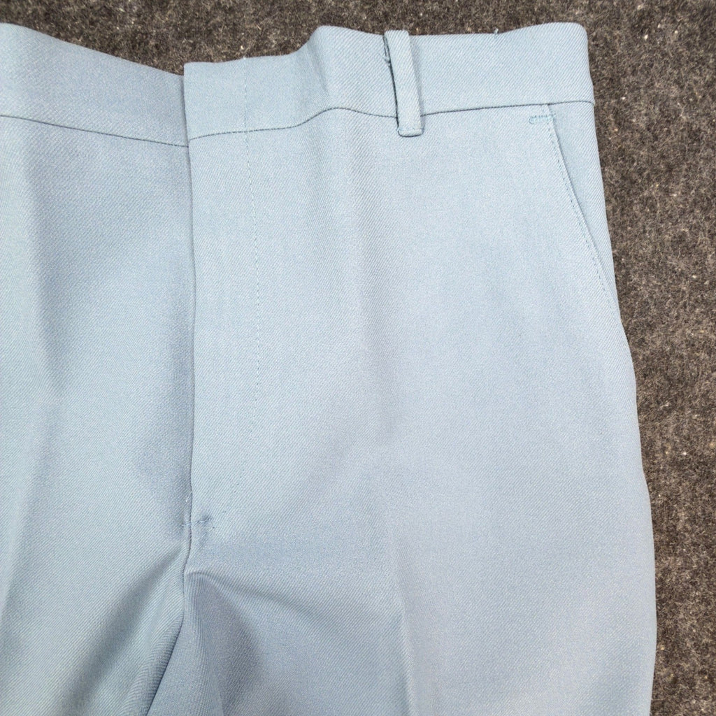 Dee Cee 70s Dress Pants Mens 31x32 Light Blue Stretch Polyester Vintage NEW - take2supply