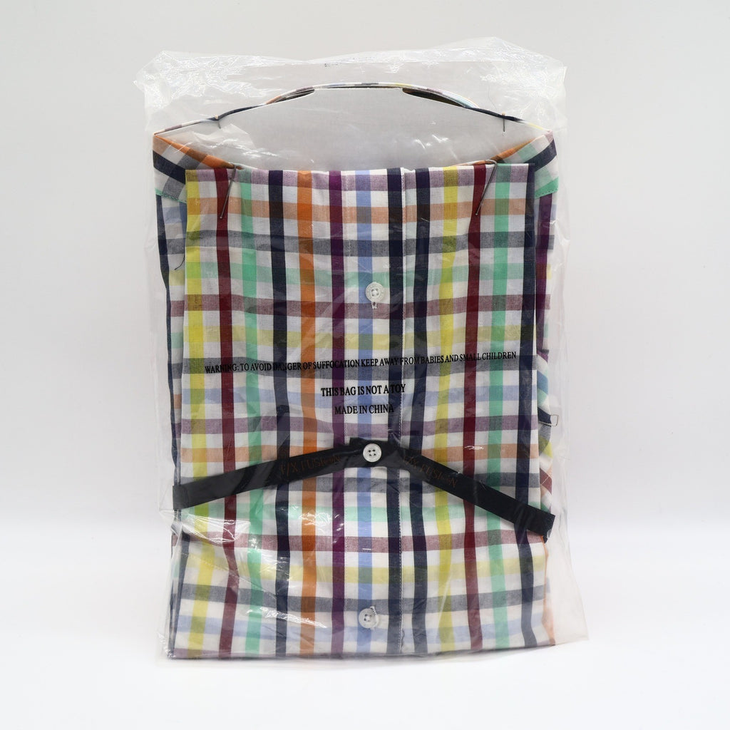 F/X Fusion Shirt Mens Large L Multicolor Check Button Down Easy Care D552 New - take2supply