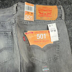 Levi's 501 Original Fit Jeans Mens 32x36 Gray Denim Straight Leg NWT C109 - take2supply