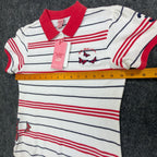 U.S. Polo Assn. Y2K Butterfly Stripe Polo Shirt Girls L White NWT C410 - take2supply