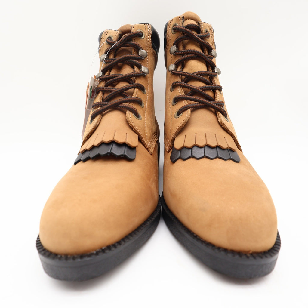 Laredo Y2K Kiltie Western Boots Women 7 Tan Leather New - take2supply
