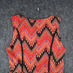 Esley Collection Dress Womens Small Red Geometric Chevron Handkerchief Hem NWT - take2supply