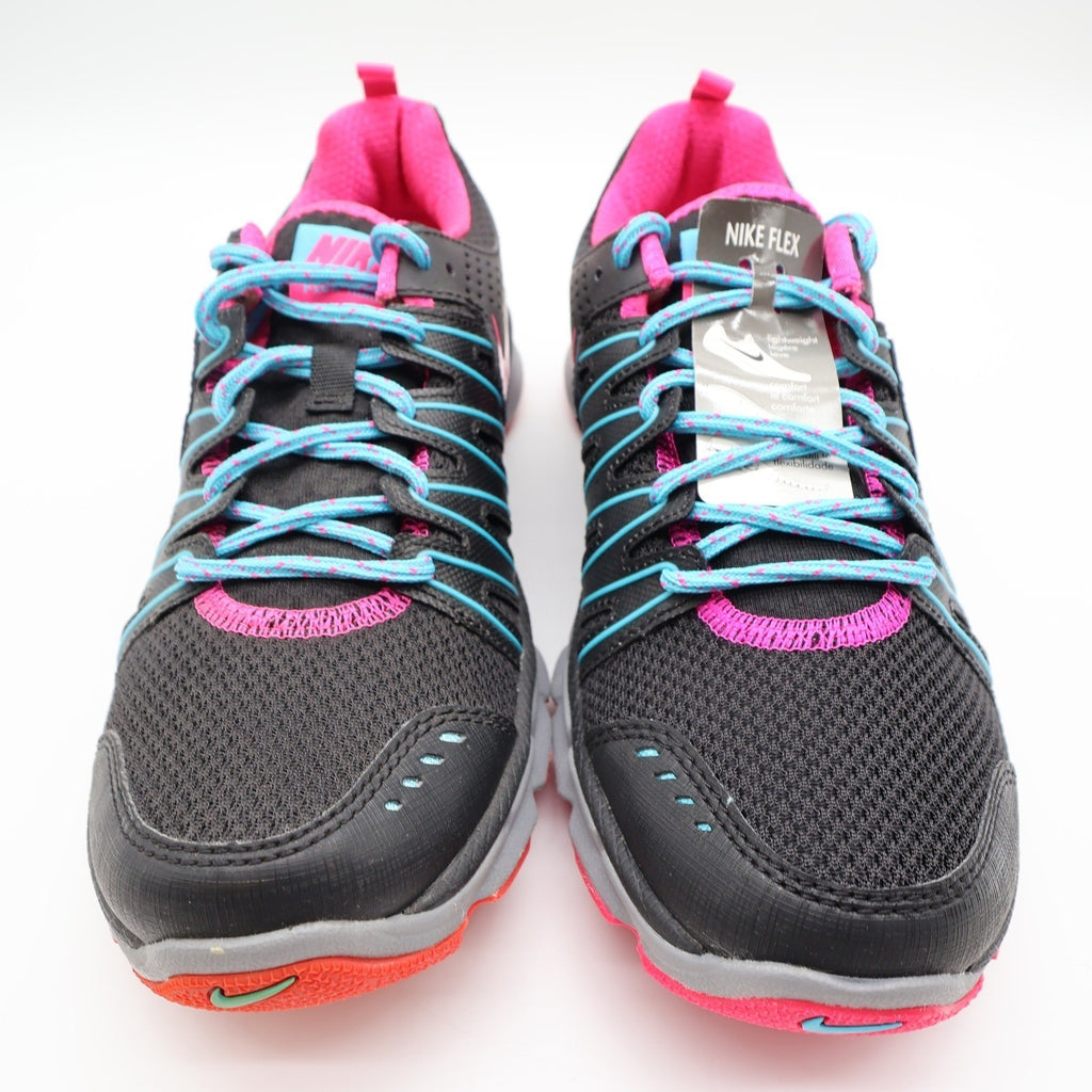 Nike Flex Trail 2 Womens 7 Black Pink Foil Gamma Blue Running Shoes 616681-001 - take2supply