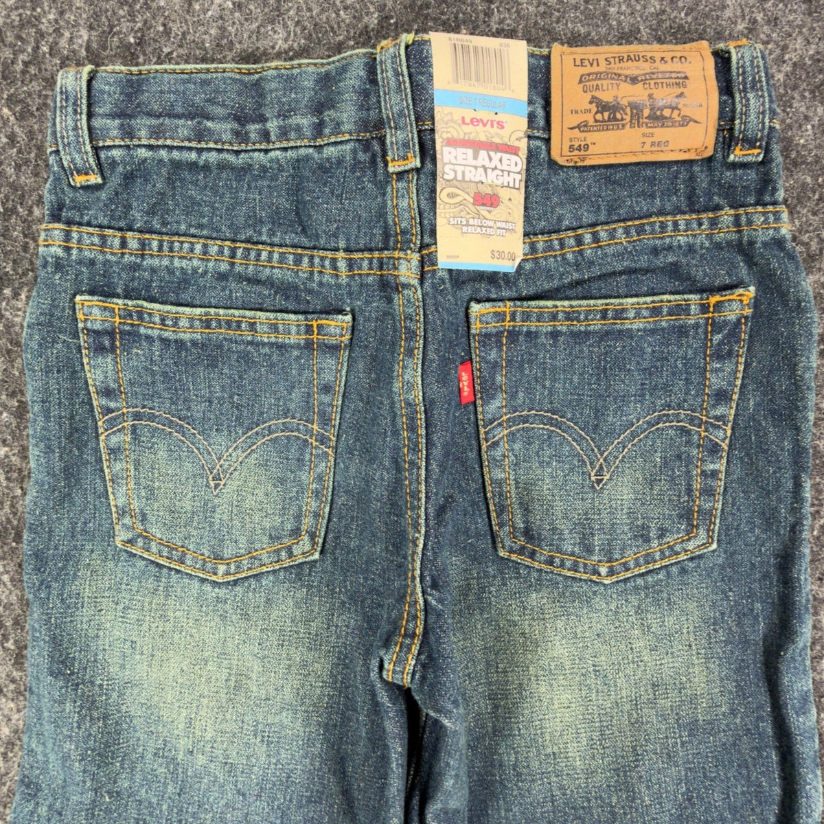 Levi's Y2K 549 Relaxed Straight Shorts Boys 7 Blue Denim NWT Adjustable Waist - take2supply