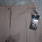 Zoe Pants Womens 16 Taupe Brown Grommet Straight Leg Canada NWT NOS - take2supply