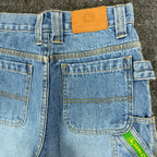 John Deere Y2K Carpenter Shorts Kids 12 Blue Denim NWT Stone Wash Workwear Denim - take2supply