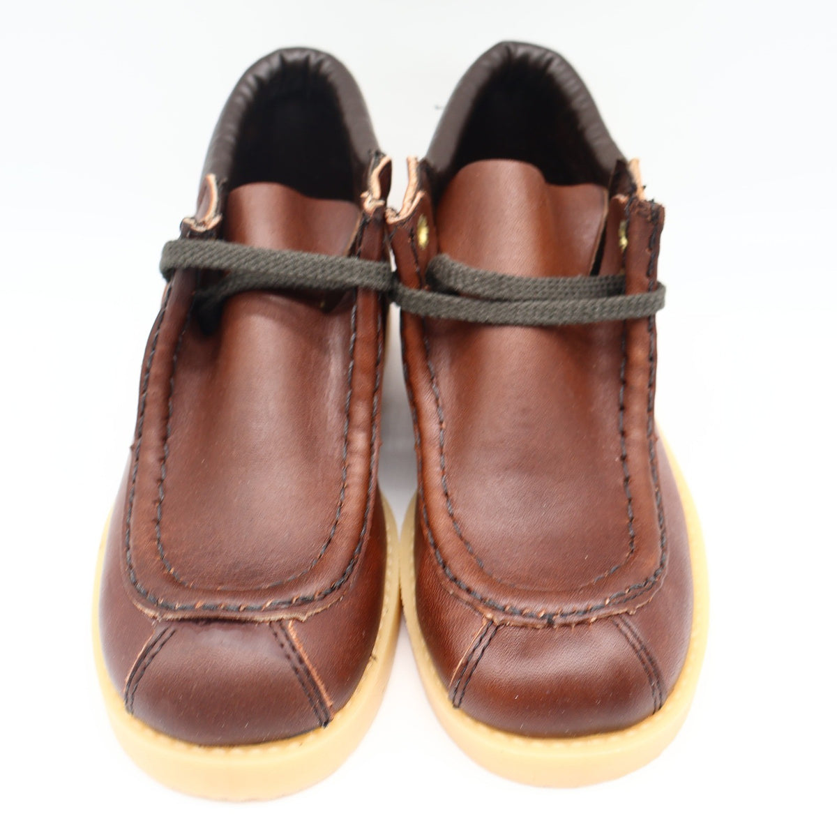 Walker Brand Wallabee Boots Youth 12.5D Vintage Brown Leather Crepe Sole USA - take2supply