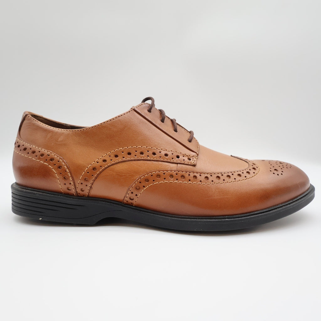 Hush Puppies Shepsky WT Oxford Mens 9.5 Dark Tan Leather Wingtip - take2supply