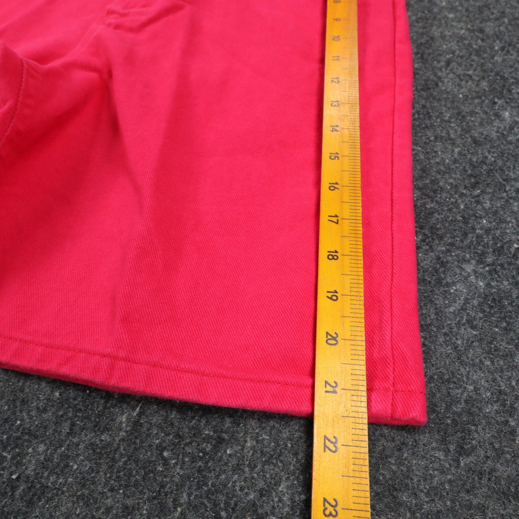 Lee Relaxed Fit Shorts Womens 14 M Vintage 90s Poppy Red Cotton Made in USA NWT - take2supply