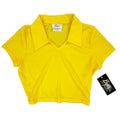Byer California Vintage 90s Crop Polo Top Womens M Yellow Polyester NWT - take2supply