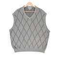 Cypress Links Sweater Vest Mens XL Tan Cotton Argyle Golf Knit Sleeveless V-Neck - take2supply