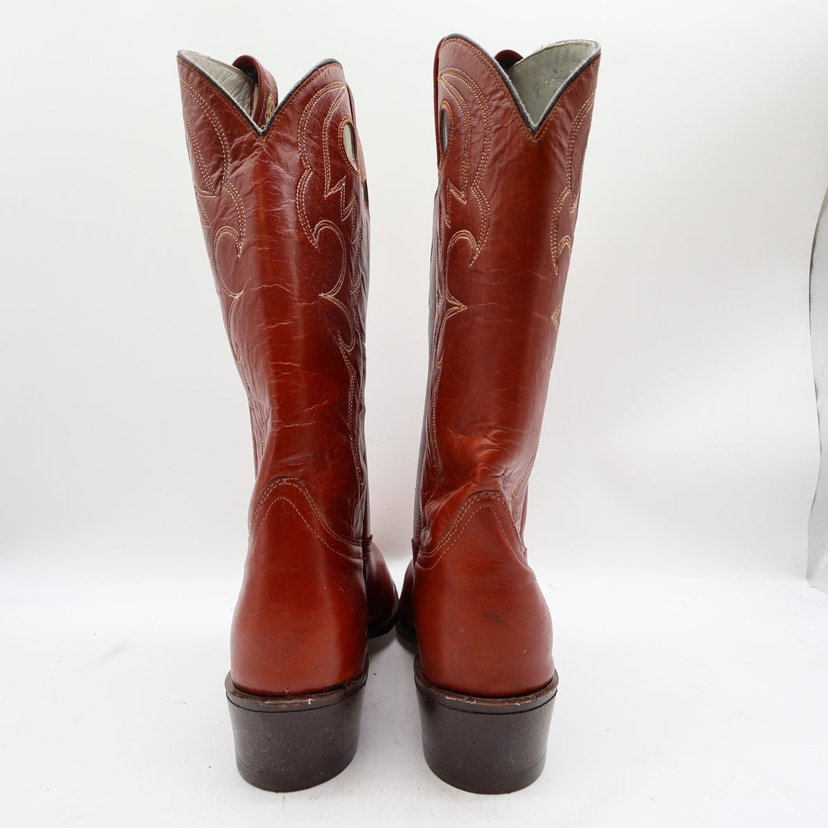 Acme Vintage Western Cowboy Boots Mens 9.5 D Cognac Leather New - take2supply