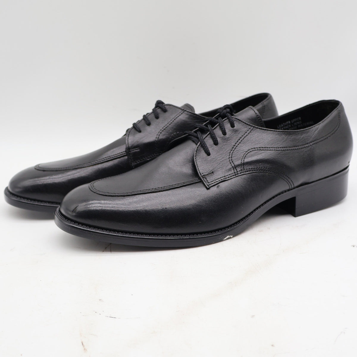 Barclay Oxford Dress Shoes Mens 12 D Vintage Black Leather U-Toe Deadstock 48011 - take2supply