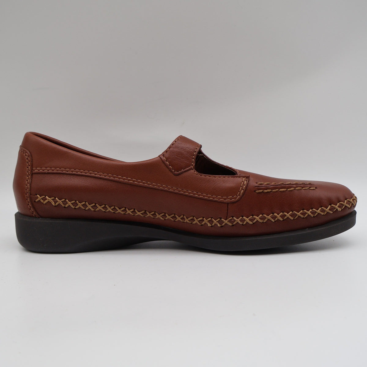 Dexter T-Strap Loafers Womens 8 Vintage Cognac Leather Faith Comfort Classics - take2supply