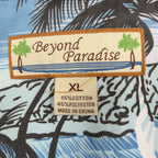 Beyond Paradise Hawaiian Shirt Mens XL Blue Tropical Palm Tree Cotton Blend NWT - take2supply