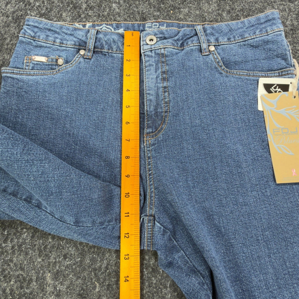 FDJ Olivia Flare Jeans Women 12 Blue Stretch Mid Rise Denim NWT New - take2supply