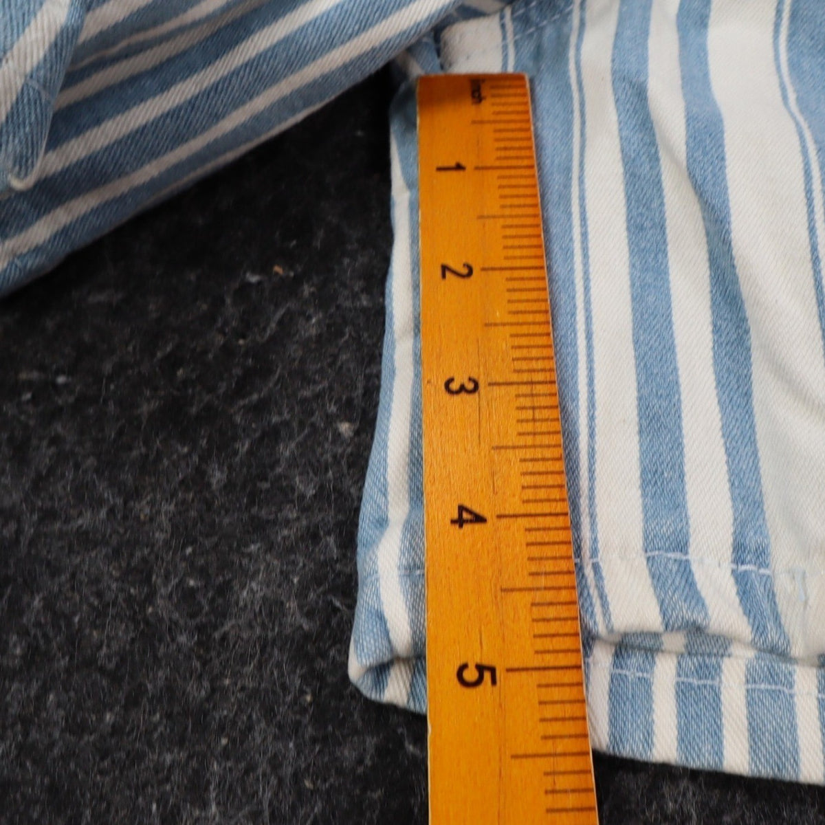 Lee Striped Denim Shorts Girls 7 Slim Vintage 90s Blue White Cotton Deadstock - take2supply