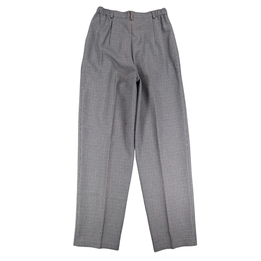 Southern Lady Plaid Dress Pants Womens 8 Vintage Grey Burgundy Pleated Trousers - take2supply
