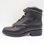 Saddle Brand Boots Womens 9 Black Leather Kiltie Lace Up Work Western 550 Y2K - take2supply