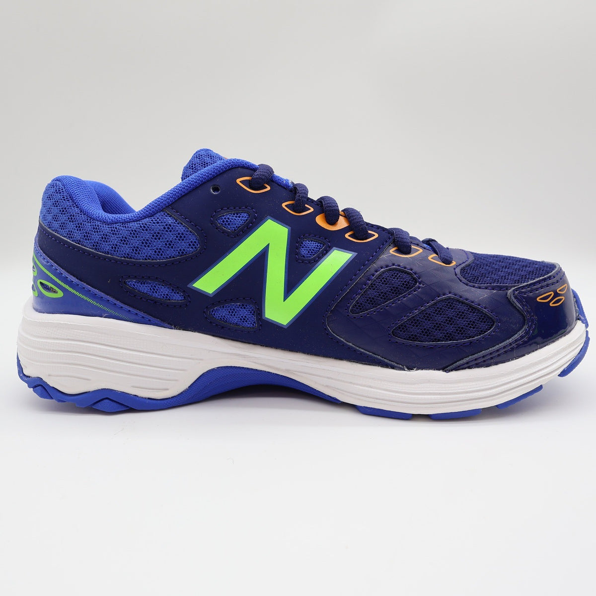 New Balance 680 Running Shoes Kids 4.5 Blue Neon Green TechRide KR680TBY Sneaker - take2supply