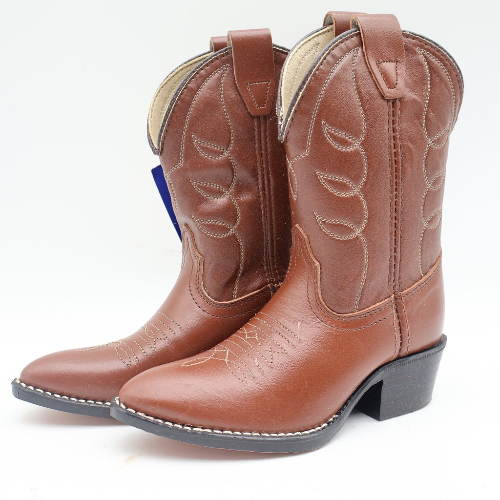 Acme Cowboy Boots Kids Size 10 D Vintage Brown Leather Made in USA NIB 2406 - take2supply