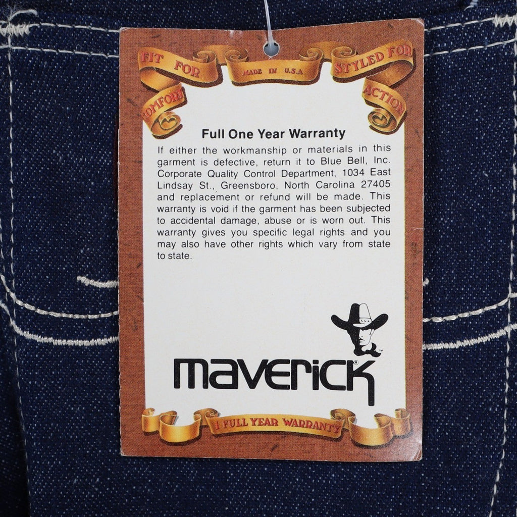 Maverick Straight Leg Jeans Boys 10 Regular Vintage 70s Deadstock Cotton USA - take2supply