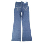 Vintage Young Maverick Jeans Boys 12 Regular Blue Flare White Stitch USA NWT - take2supply