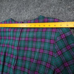 My Michelle Plaid Dress Womens 13/14 Vintage 90s Purple Green Long Sleeve Mini - take2supply